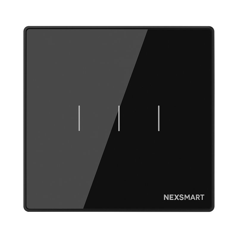 [NEXSW-TB-3G-Z] مفتاح حائط ذكي Zigbee ثلاثي 16  أمبير – زجاج أسود