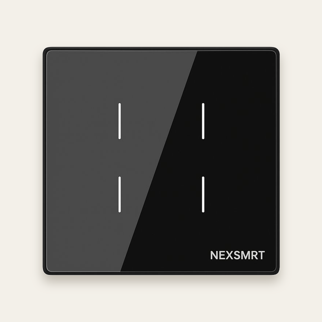 [NEXSW-TB-4G-Z] Zigbee Smart Wall Switch 4-Gang 16A – Black Glass
