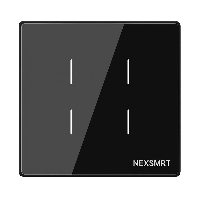 [NEXSW-TB-4G-Z] Zigbee Smart Wall Switch 4-Gang 16A – Black Glass