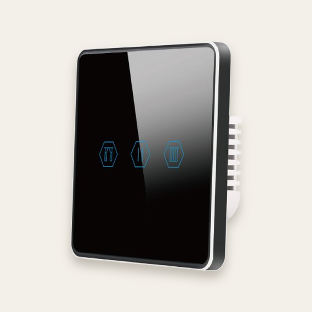 [NEXSW-TB-C-Z] مفتاح حائط ذكي Zigbee للستائر 16  أمبير – زجاج أسود