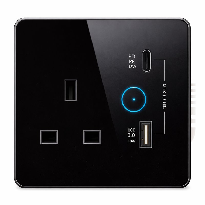[NEXSW-SB-Z] مقبس حائط ذكي Zigbee بمعيار UK مع شاحن Type-C