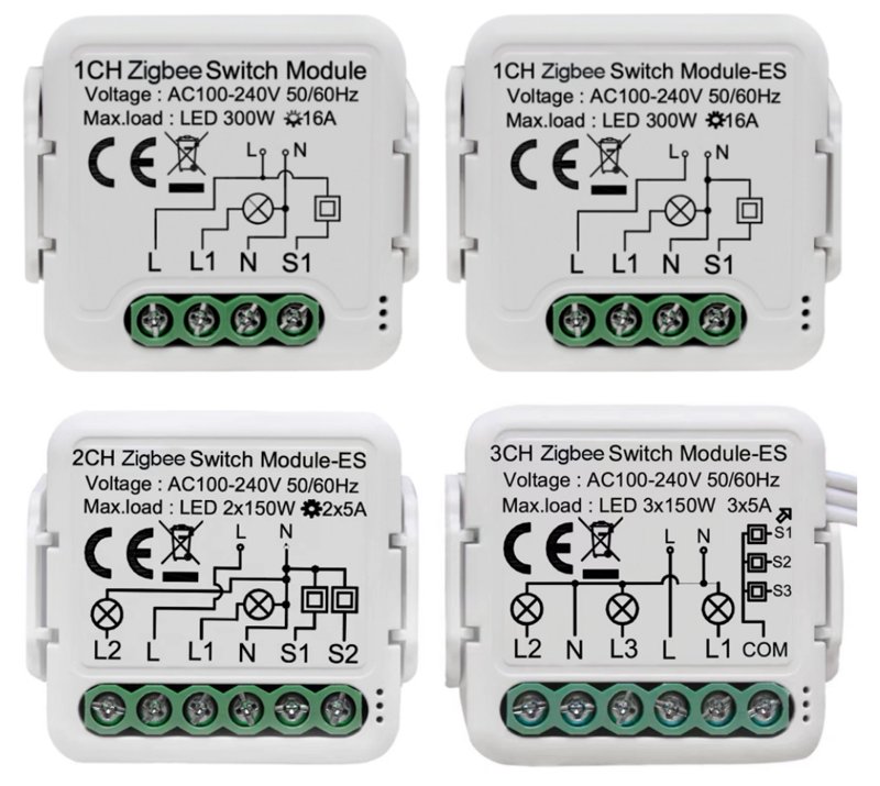 [NEXRE-2G-Z] وحدة مفتاح ذكي Zigbee ثنائية 10  أمبير – لتحويل المفاتيح التقليدية