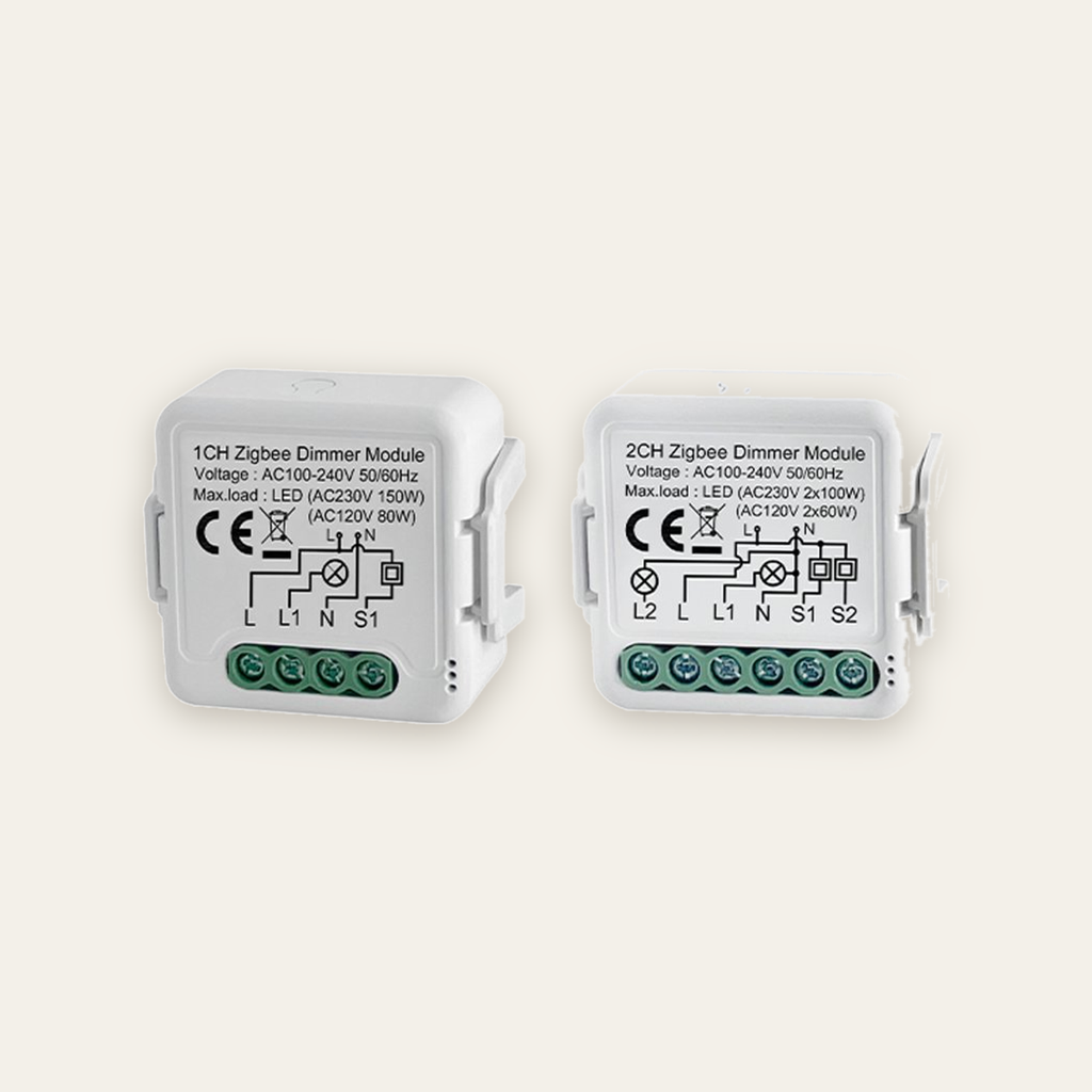 [NEXRE-2D-Z] وحدة تحكم  ديمر ذكية Zigbee صغير ثنائية القناة